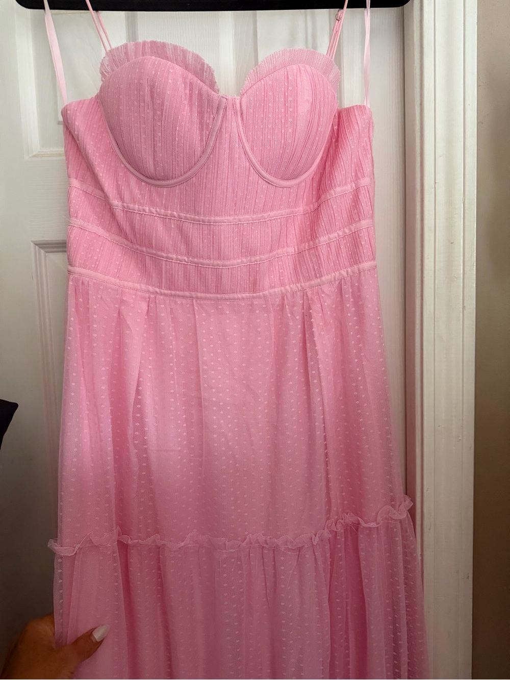 Pink Midi Dress with Bustier Bodice